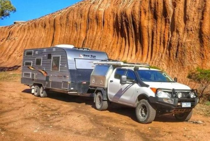 Ute pulling a caravan